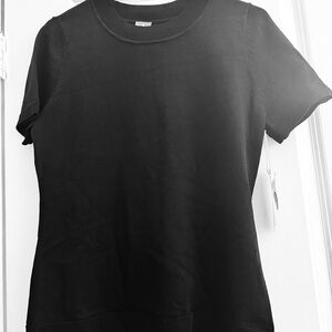 Blackest black elevated light sweater ish fabric . Luxurious feeling…